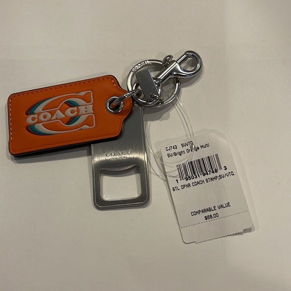 Coach Leather NWT Key chain/ Bottle opener in Orange - Picture 4 of 6